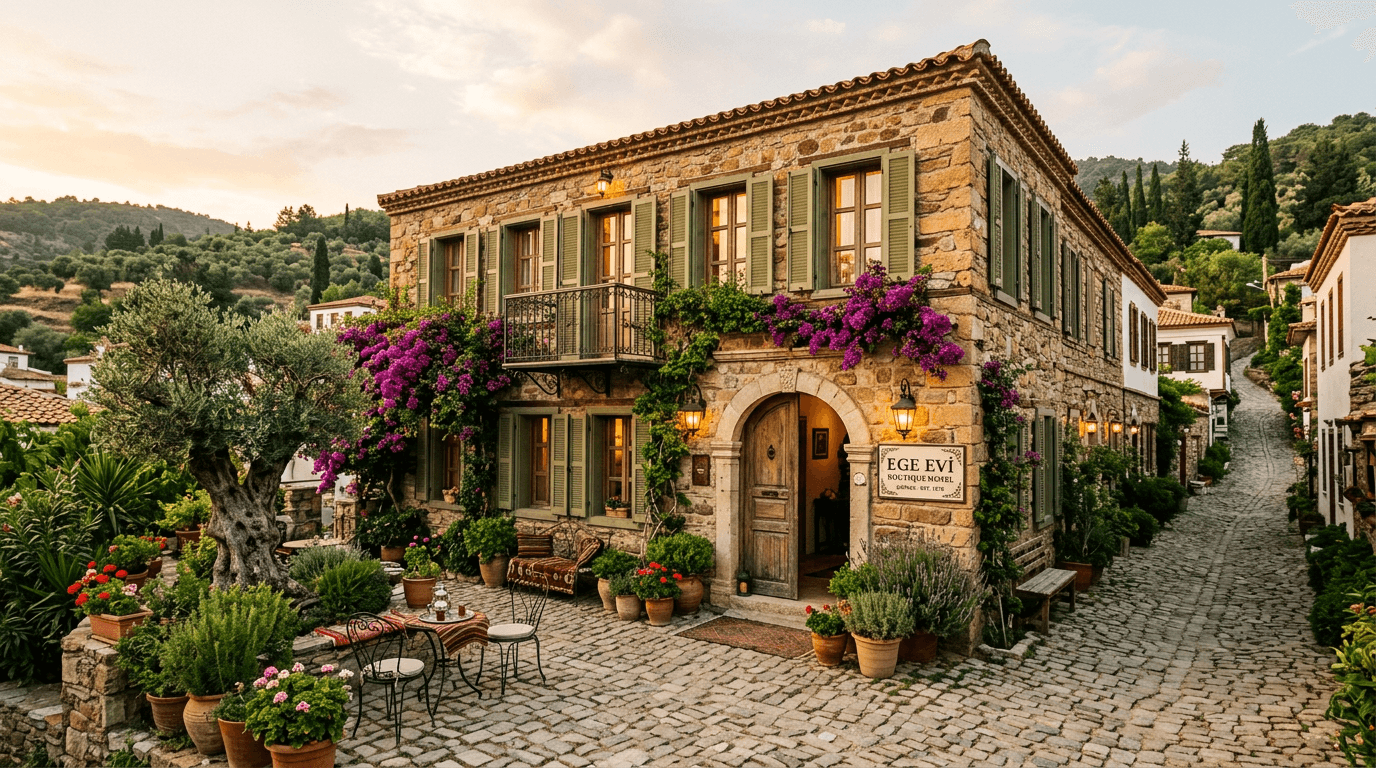 Butik otel taş yapı cephesi