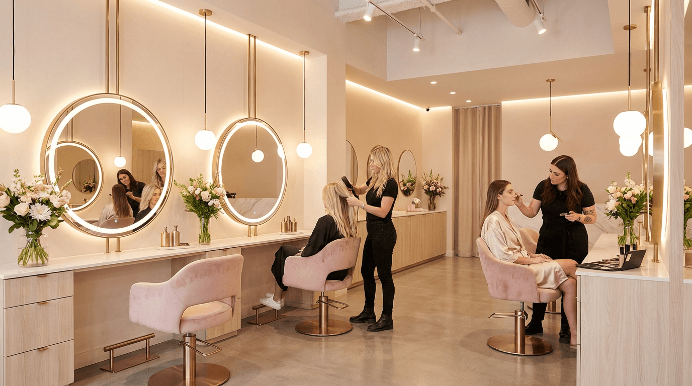 Salon interior with styling chairs